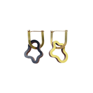 Cloud Chain earrings black:yellow:gold